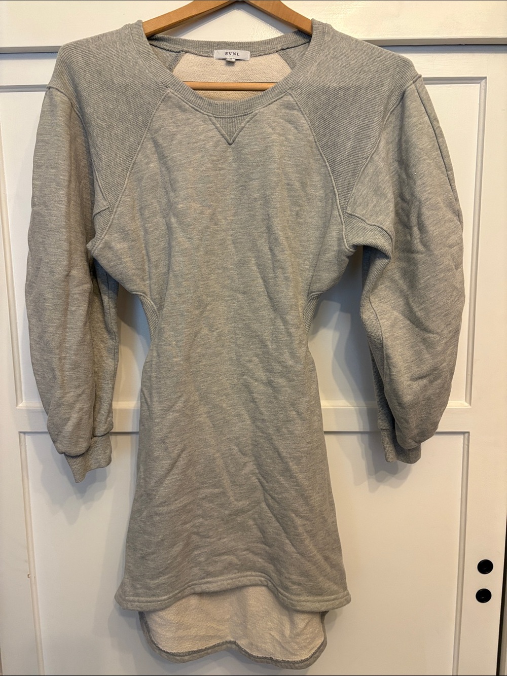 Brushed Sweatshirt Dress in Light Gray